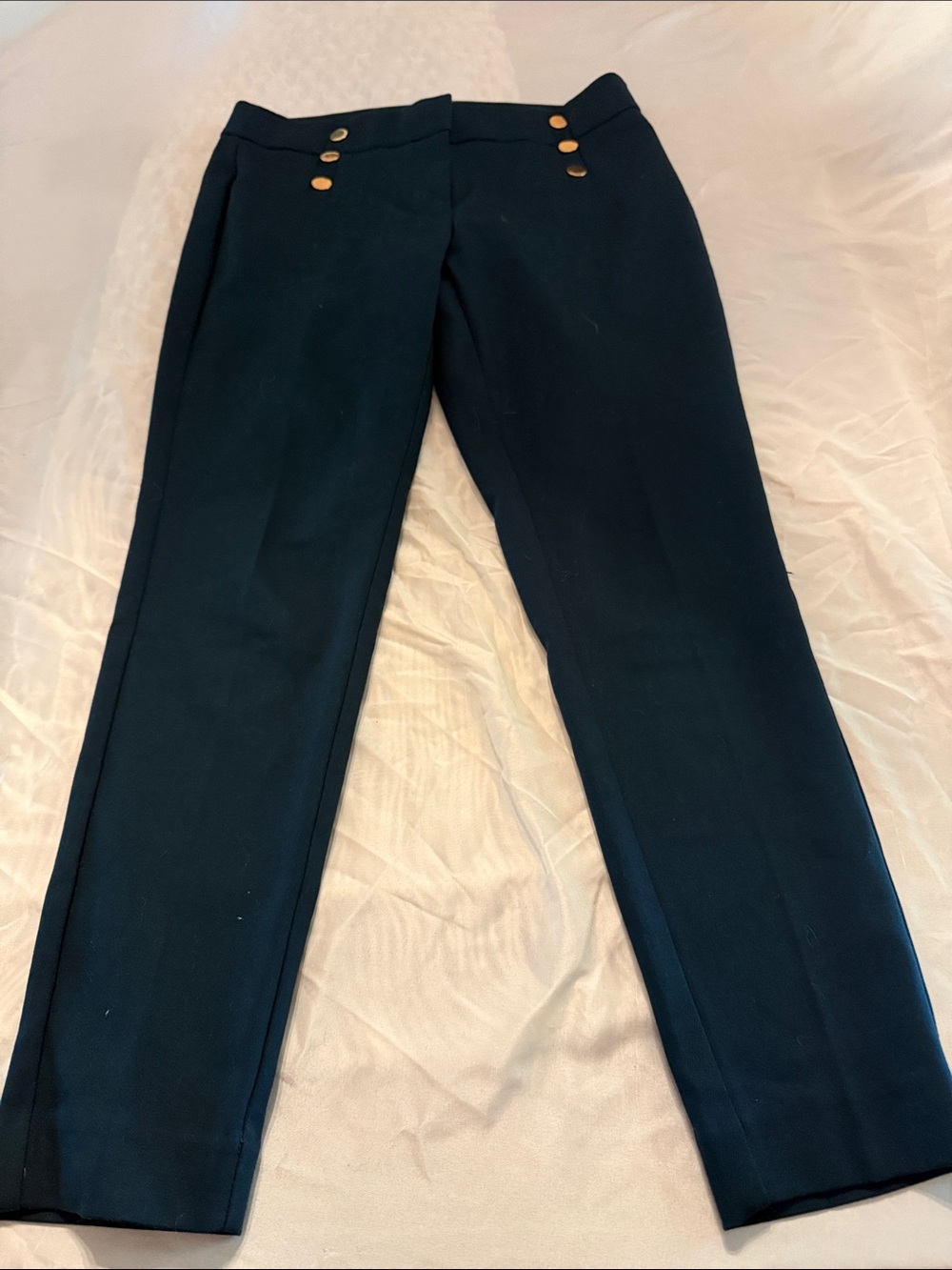 LOFT Navy Men's Dress Pants with Gold Buttons